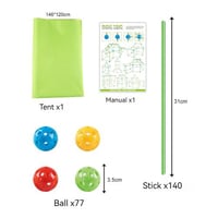 140 sticks+77 balls+tent bag