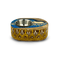 مبخرة خشبية هندية شكل بيضوي لون ازرق