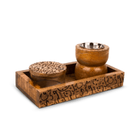 طقم مبخرة خشبي - نحت عربي