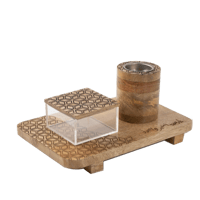 طقم مبخرة بتصميم عصري ونقش هندسي