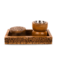 طقم مبخرة خشبي - نحت عربي