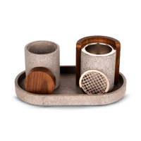 مبخرة "نُور" – طقم تيرازو رصاصي دائري