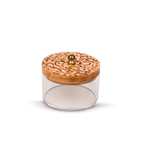 طقم مباخرة خشبي بني فاتح شكل بيضوي مع صندوق شفاف م...