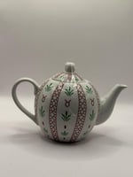 طقم الشاي التراثي الأحمر ابو نقطة الكويتي