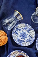 طقم استكانات الزهور الزرقاء تركي