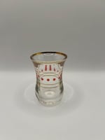 طقم الشاي التراثي الأحمر ابو نقطة الكويتي