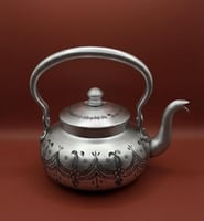 ابريق شاي كابي صناعة كويتي مع سخان نقش معتق