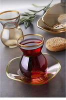 طقم استكانات مذهب 12 قطعة