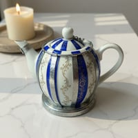 ابريق شاهي بورسلان نقشة كويتيه مسبت (معدل)