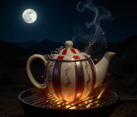 ابريق شاهي بورسلان نقشة كويتيه مسبت (معدل)