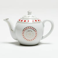 طقم الشاي التراثي الأحمر ابو نقطة الكويتي