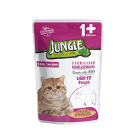 جنغل اظرف رطبة للقطط المعقمة بنكهة اللحم البقري 10...