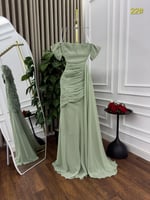 فستان وشاح الزمرد