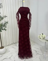 فستان ليلة عنابية