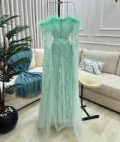 فستان لؤلؤ فيروزي