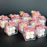 توزيعات شمع بعلبة اكريليك - 12 حبة