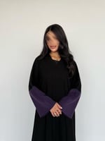 عباية حرير مغسول كريب نص كلوش