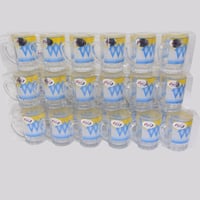 بيالات شاي الغضار التراثية –طقم أزرق 6 حبات