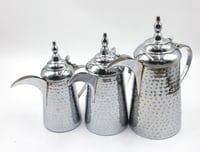 طقم دلة حليب نحاس تراثي 3 حبة