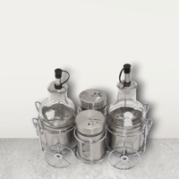 طقم زيت وخل،ملح وفلفل