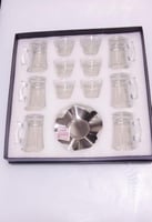 طقم بيالات فناجيل شفافه 18 قطعة