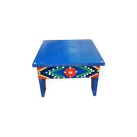 كرسي تراثي ازرق خشبي