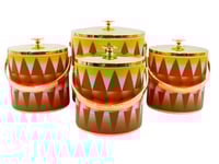 طقم حافظات طعام غضار احمر تراثي