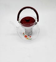 أباريق شاي زجاجية معزولة تحافظ على الحرارة 900 ملي