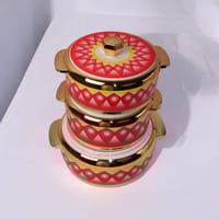 طقم حافظات طعام غضار احمر