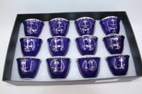 فناجيل سيفين و نخلة لون ازرق