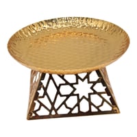 صحن حلا ذهبي قاعدة مربع بألوان مختلفة