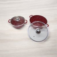 طقم قدور جرانيت احمر