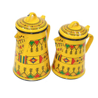 دلة عسيري نقشة تراثية دلة صفراء جميله تعطي رونق ال...