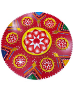 طاولة تراثية بنقشة غضار تراثي احمر