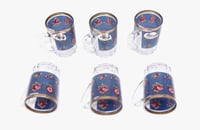 بيالة شاي مقاوم الكسر باللون الكحلي بنقشة التراث