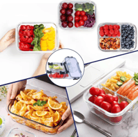 طقم علب حفظ الطعام المربعة