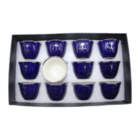 فناجيل سيفين و نخلة لون ازرق