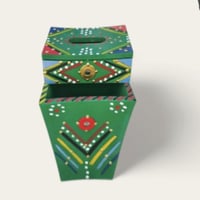 علب منديل تراثي مع سطل زبالة اخضر