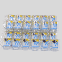 بيالات شاي الغضار التراثية –طقم أزرق 6 حبات