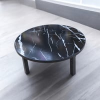 طاولة خدمة خشبية رخامي اسود قابلة للطي