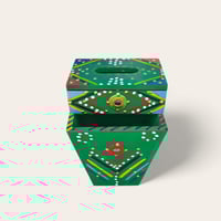 علب منديل تراثي مع سطل زبالة اخضر