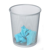 سلة مهملات دائري متعدد المقاسات فضي