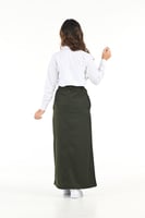 تنورة متوسط زيتي 13111 نص مطاط