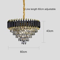 ثريا اسود مع ذهبي 60 سم E14