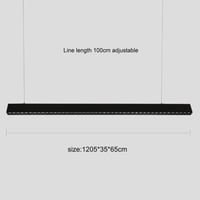 كشاف مسطرة عدسات طول 120 سم اسود 50 واط ثلاثة الوا...