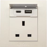 فيش ثلاثي مع منفذ يو اس بي USB مع تايب سي TYPE-C ل...