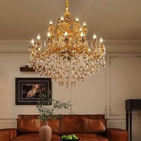 ثريا دائري دورين ذهبي مع كوفي شمعدان