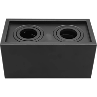 جرم لطش سلندر مانع للتوهج ثنائي مستطيل اسود GU10