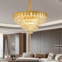 ثريا مودرن غطاء لون ذهبي E14*16L قطر 80 سم