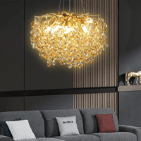 ثريا مودرن قطر 60 ذهبي مع عسلي مع شفاف E14*10L سم